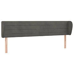 vidaXL Tête de lit avec oreilles Gris foncé 183x23x78/88 cm Velours