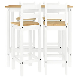 Avis vidaXL Ensemble de bar 5 pcs Blanc Bois de pin massif