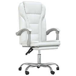 vidaXL Fauteuil inclinable de bureau Blanc Similicuir