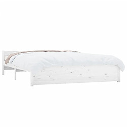 Avis Maison Chic Lit adulte 150x200cm - Cadre de lit,Structure du lit Contemporain pour chambre Blanc Bois massif Très grand -MN16018