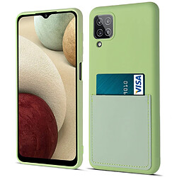 Coque en silicone anti-rayures avec porte-carte Matcha vert pour votre Samsung Galaxy A12 5G