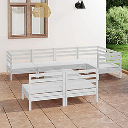 Maison Chic Salon de jardin 8 pcs - Table et chaises d'extérieur - Mobilier/Meubles de jardin Moderne Bois de pin massif Blanc -MN37119