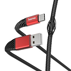 HAMA Câble de charge/données "Extreme", USB-A - USB-C, 1,5 m, noir/rouge