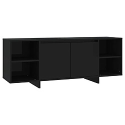 vidaXL Meuble TV Noir 130x35x50 cm Bois d'ingénierie