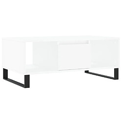 Maison Chic Table basse,Table Console Table d'appoint, Table pour salon Blanc 90x50x36,5 cm Bois d'ingénierie -MN26846