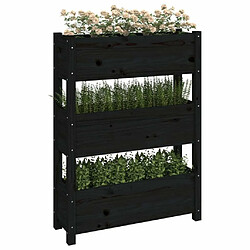 Acheter Maison Chic Jardinière,Bac à fleurs - pot de fleur Noir 77x25x104,5 cm Bois massif de pin -GKD75669