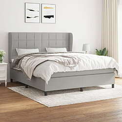 vidaXL Sommier à lattes de lit avec matelas Gris clair 160x200cm Tissu 