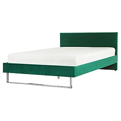 Beliani Lit double en velours vert 160 x 200 cm BELLOU