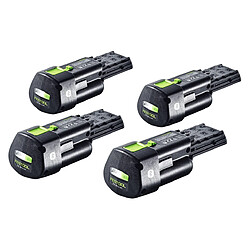 Festool Kit batterie 4x BP 18 Li 3,0 Ergo I Batterie 18 V 3,0 Ah / 3000 mAh Li-Ion ( 4x 577704 ) avec indicateur de charge