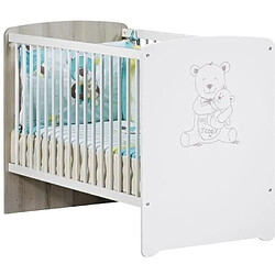 Baby Price Chambre bébé duo Teddy: lit 120x60, commode a langer - Babyprice - Blanc