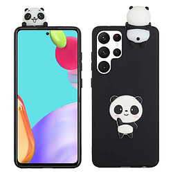 Coque en silicone antichoc, anti-rayures, motif 3D Noir/panda pour votre Samsung Galaxy S22 Ultra 5G