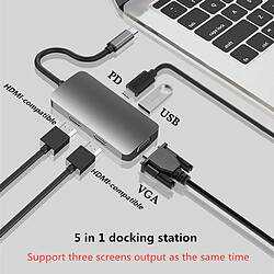 Universal Terminal Station Double HDMI Compatible 4K Dual Monitor USB C Adaptateur USB 3.0 VGA RJ45 PD Apple Laptop Pro Type C Docking Station