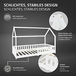 ML-Design Lit enfant+matelas Lit maison Cadre de lit simple Protection antichute Blanc 90x200cm