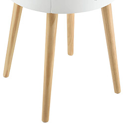 Acheter Helloshop26 Petite table ronde avec tiroir commode table de nuit table de chevet meuble de rangement MDF Laqué et pin blanc 50 x 38 x 38 cm 03_0003145