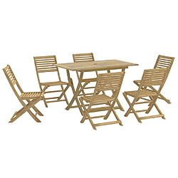 vidaXL Ensemble à manger de jardin 7 pcs Bois d'acacia solide