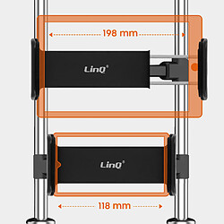 Support Voiture Téléphone / Tablette Appuie-tête Rotatif à 360° LinQ - Noir pas cher