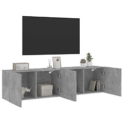 Acheter vidaXL Meubles TV muraux 2 pcs gris béton 80x30x41 cm