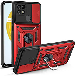 Coque en TPU anti-chocs avec béquille, rouge pour votre Realme C21