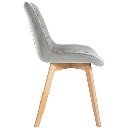 Avis Decoshop26 Chaise de salle à manger x1 design scandinave coutures carrées en velours gris pieds en bois clair 10_0002188