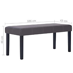 vidaXL 281309 Bench 106 cm Grey Faux Leather pas cher