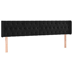 Avis Maison Chic Tête de lit scandinave à LED,meuble de chambre Noir 203x16x78/88 cm Velours -MN59736