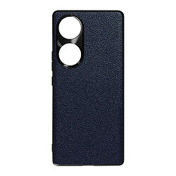 Avizar Coque pour Honor 70 Cuir Véritable Texture Grainé PC Rigide Ultra fine Bleu Nuit