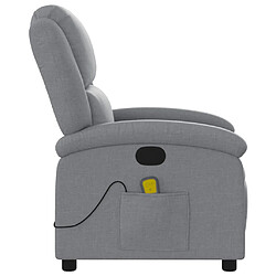 Acheter vidaXL Fauteuil de massage inclinable Gris clair Tissu