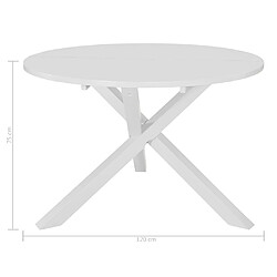 Acheter Maison Chic Table de salle à manger,Table à dîner Blanc 120 x 75 cm MDF -GKD54198