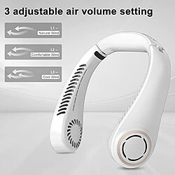 Ventilateur de Cou Cubby Rêveur, Ventilateur de Cou Personnel, Ventilateur de Cou Portable à 3 Niveaux, Ventilateurs USB Ventilateur de Cou avec 360? Blanc Réglable pas cher