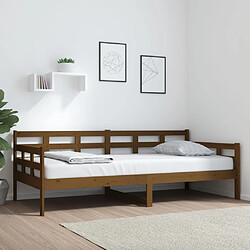 vidaXL Lit de jour sans matelas marron miel bois pin massif 90x200 cm