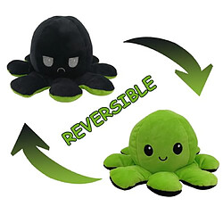 RedMiter Peluche poulpe réversible double face 20 cm -vert + noir