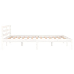 Maison Chic Lit adulte - Lit simple Cadre de lit,Structure du lit Contemporain Bois massif de pin 140x200 cm Blanc -MN71749 pas cher