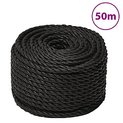 vidaXL Corde de travail Noir 12 mm 50 m polypropylène