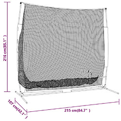 vidaXL Filet d'entraînement de golf noir et orange 215x107x216 cm pas cher