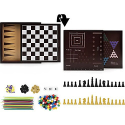 Cstore Coffret en bois de 10 jeux classiques Echecs Dames Solitaire