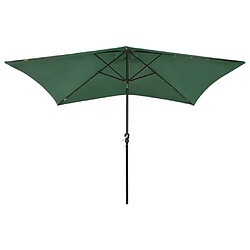 Helloshop26 Parasol avec led et mât en acier vert 2 x 3 m 02_0008073