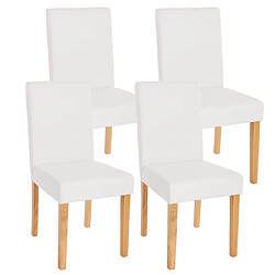 Decoshop26 Lot de 4 chaises de salle à manger synthétique blanc mat pieds clairs CDS04138 