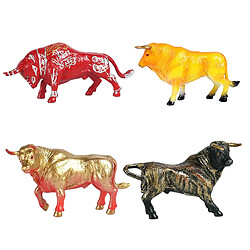 4x Figurine De Bétail Simulé Taureau Animaux Réalistes Jouet éducatif Style A