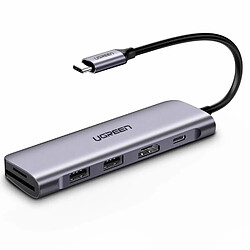 UGreen Adaptateur 6 en 1 Hub USB-C vers 2x USB 3.0 + HDMI + SD/MicroSD + PD