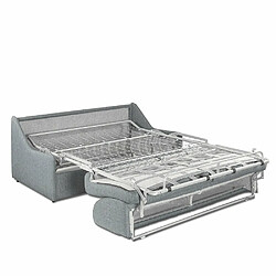 Inside 75 Canapé lit RISTRETTO express compact 120cm matelas 16cm tissu tweed gris clair