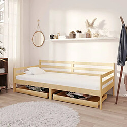 vidaXL Lit de jour sans matelas avec tiroirs 90x200 cm bois pin massif