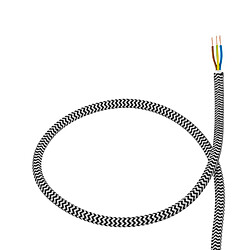 Avis Ledkia Câble Électrique Textile Blanc & Noir 4 m