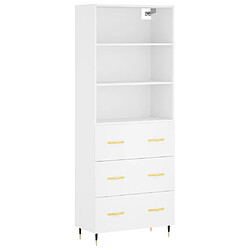 vidaXL Buffet haut Blanc 69,5x34x180 cm Bois d'ingénierie