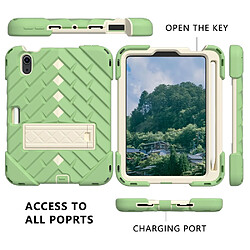 Coque en TPU motif losange, hybride avec béquille et lanière menthe verte pour votre Apple iPad mini (2021)