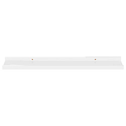 Acheter vidaXL Étagères murales 2 pcs Blanc brillant 60x9x3 cm