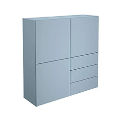 Mes Buffet 3 portes 3 tiroirs 99x31,5x101,2 cm bleu clair