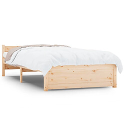 vidaXL Cadre de lit sans matelas bois massif 75x190 cm