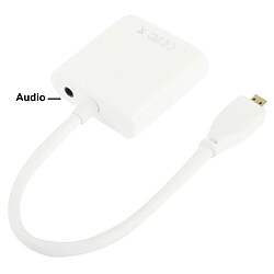 Avis Wewoo Câble blanc Full HD 1080P Micro HDMI mâle à VGA femelle adaptateur vidéo avec audio, longueur: 22cm