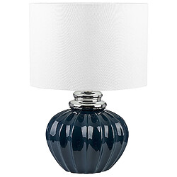 Beliani Lampe à poser en céramique bleu foncé NERIS