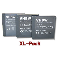 vhbw set de 3 batteries 370mAh pour appareil photo Sony Cybershot DSC-T7, DSC-T7B, DSC-T7S remplace Sony NP-FE1, NP-F1